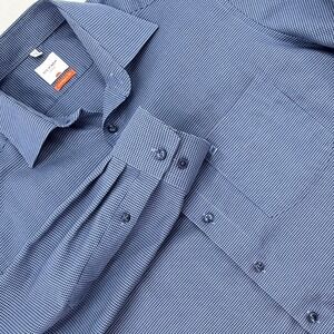 OLYMP Luxor Dress Shirt Mens 16.5 Blue Houndstooth Modern Fit Excellent